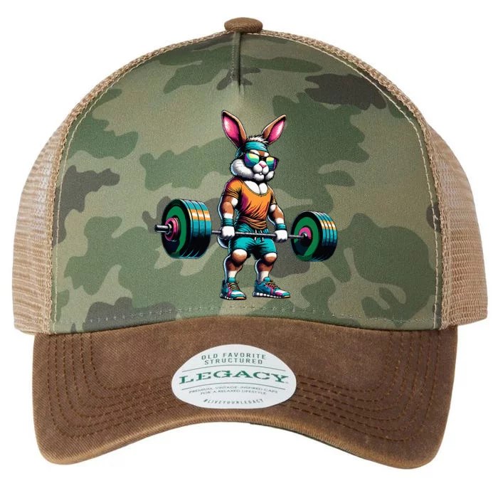 Bodybuilder Easter Bunny Powerlifting Deadlife Gym Lover Legacy Tie Dye Trucker Hat