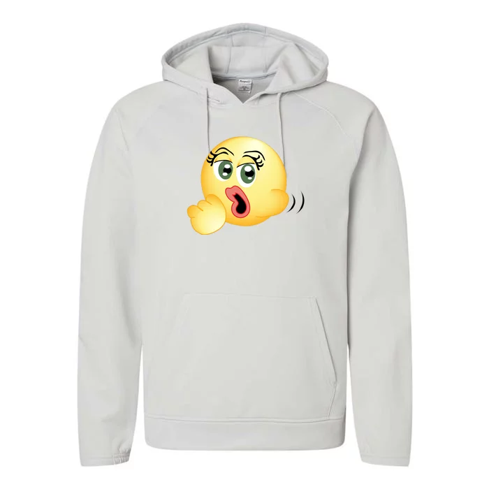 Blowjob Emoji Performance Fleece Hoodie