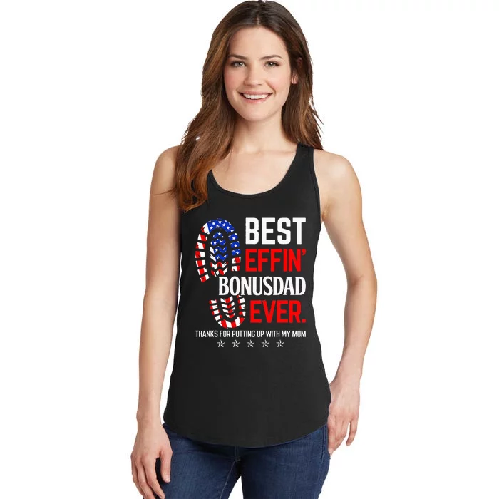 Best Effin Bonus Dad Ever Step Dad Fathers Day Gift Ladies Essential Tank