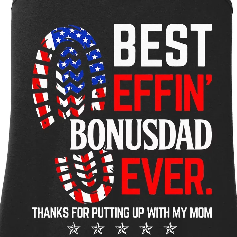 Best Effin Bonus Dad Ever Step Dad Fathers Day Gift Ladies Essential Tank