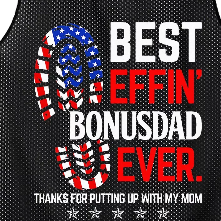 Best Effin Bonus Dad Ever Step Dad Fathers Day Gift Mesh Reversible Basketball Jersey Tank