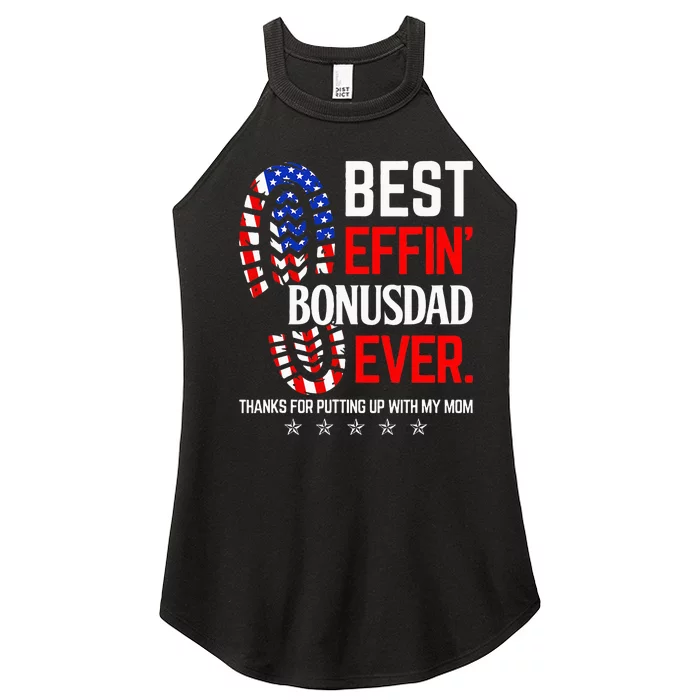 Best Effin Bonus Dad Ever Step Dad Fathers Day Gift Women’s Perfect Tri Rocker Tank