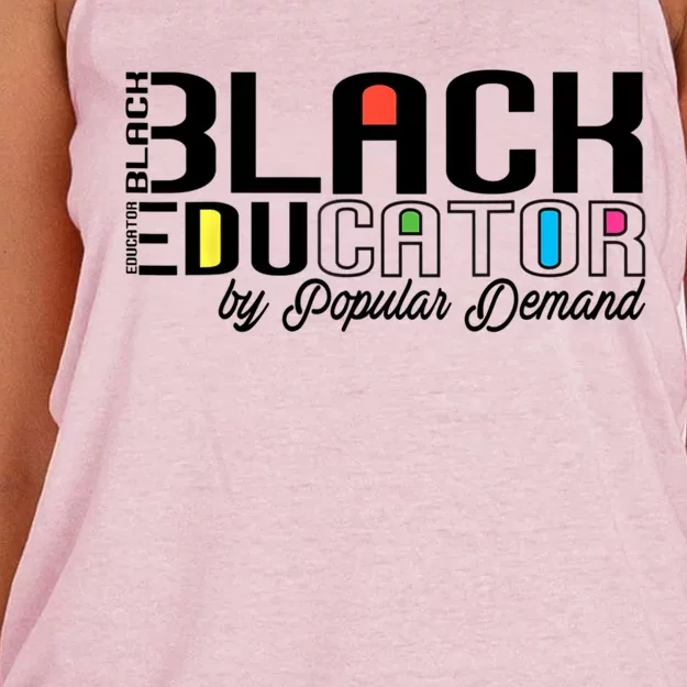 Black Educator By Popular Ded Black History Month Gift Women's Knotted Racerback Tank