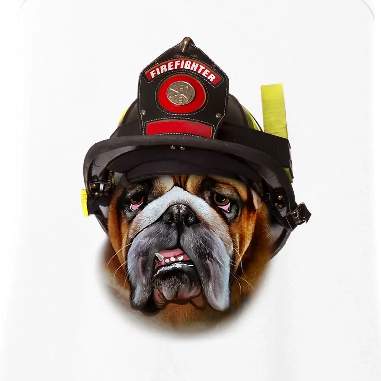 Brave English Bull Dog In Firefighter Helmet Rescue Ladies Essential Tank