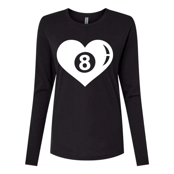 Billiards Eight Ball Gift Womens Cotton Relaxed Long Sleeve T-Shirt