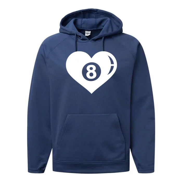 Billiards Eight Ball Gift Performance Fleece Hoodie