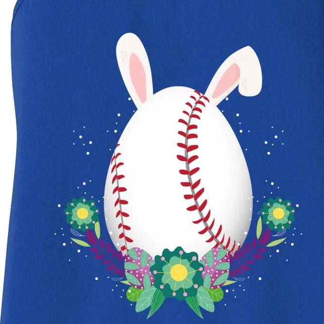 Baseball Egg Bunny Happy Easter Gift Women's Racerback Tank