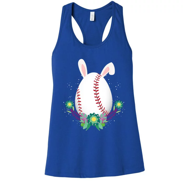 Baseball Egg Bunny Happy Easter Gift Women's Racerback Tank