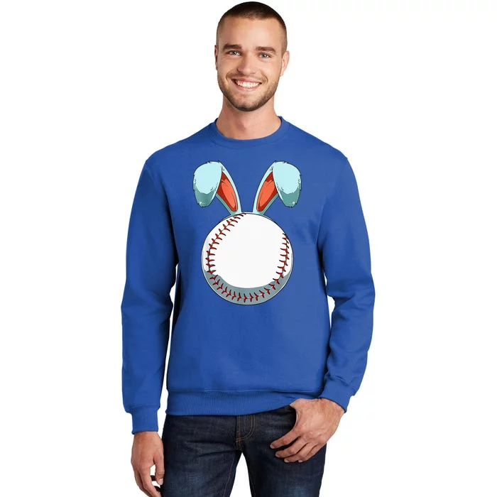 Baseball Easter Bunny Ears Easter Eggs Hunting Basket Tall Sweatshirt