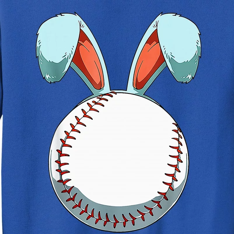 Baseball Easter Bunny Ears Easter Eggs Hunting Basket Tall Sweatshirt