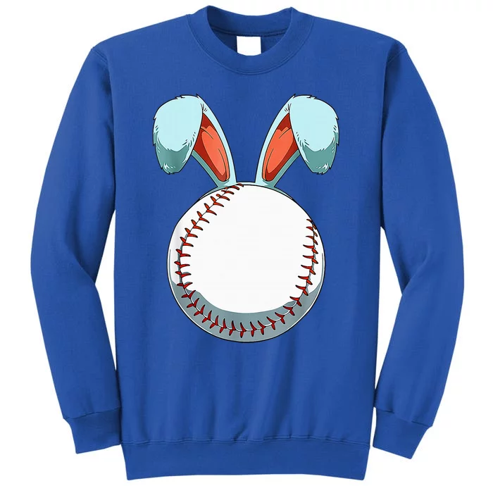 Baseball Easter Bunny Ears Easter Eggs Hunting Basket Tall Sweatshirt