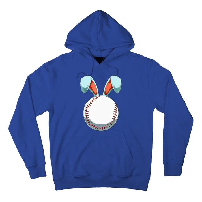 Baseball Easter Bunny Ears Easter Eggs Hunting Basket Tall Hoodie