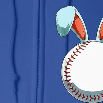 Baseball Easter Bunny Ears Easter Eggs Hunting Basket Full Zip Hoodie