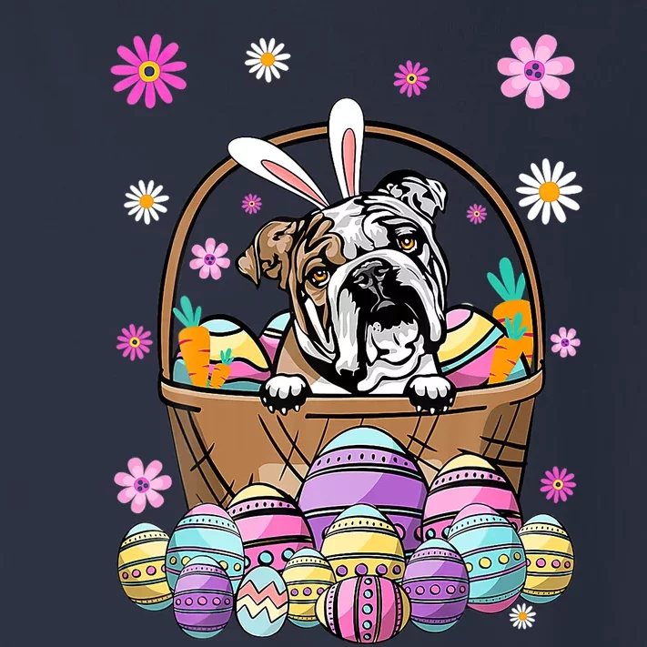 Bunny English Bulldog Dog Lover Easter Eggs Funny Easter Day Toddler Long Sleeve Shirt