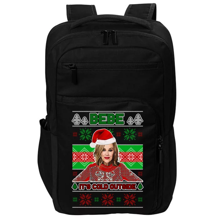 Bebe It's Cold Outside Ugly Christmas Sweater Impact Tech Backpack