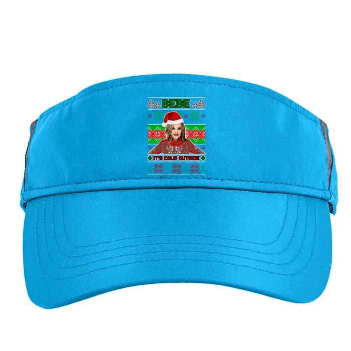 Bebe It's Cold Outside Ugly Christmas Sweater Adult Drive Performance Visor