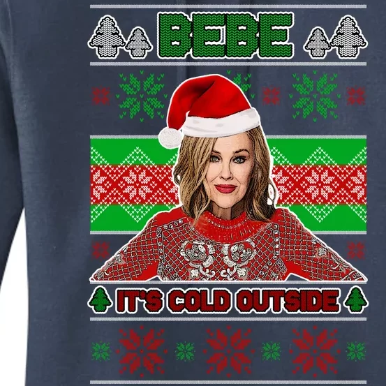 Bebe It's Cold Outside Ugly Christmas Sweater Women's Pullover Hoodie