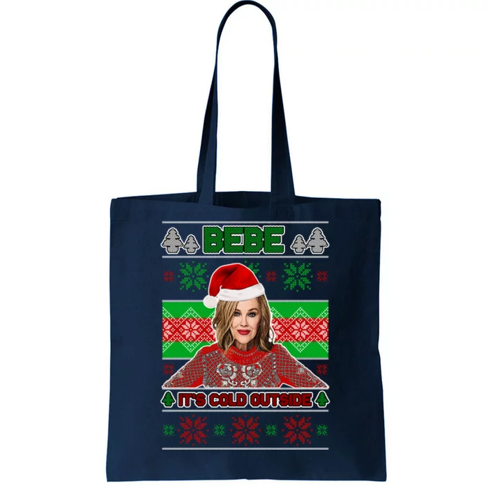 Bebe It's Cold Outside Ugly Christmas Sweater Tote Bag