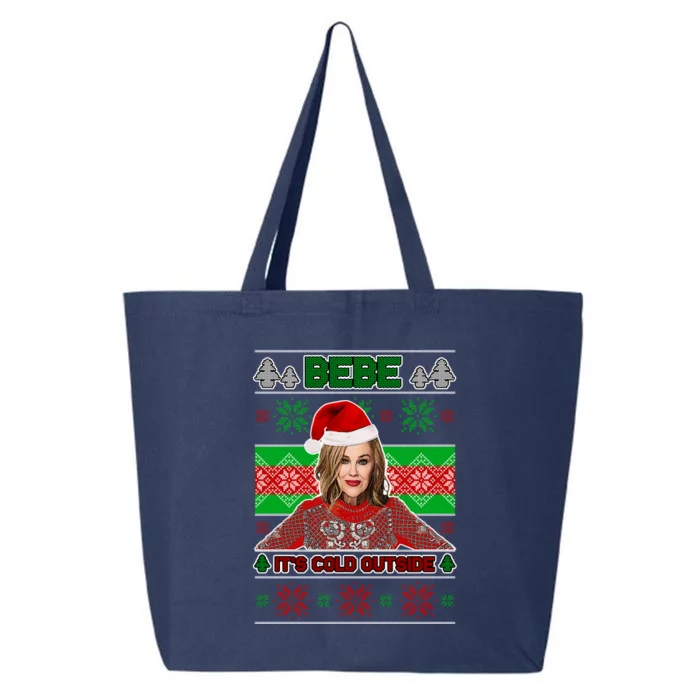 Bebe It's Cold Outside Ugly Christmas Sweater 25L Jumbo Tote