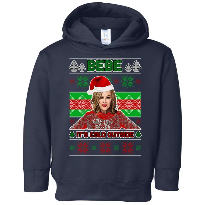 Bebe It's Cold Outside Ugly Christmas Sweater Toddler Hoodie