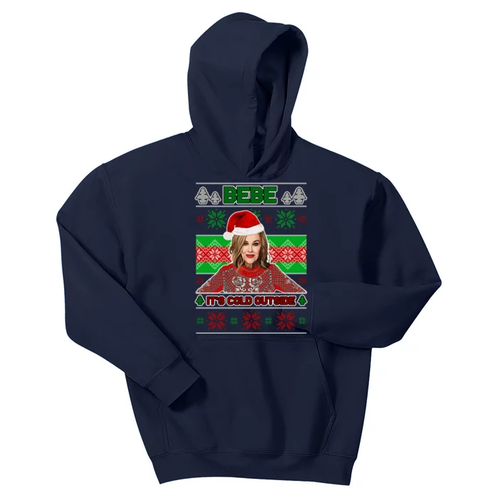 Bebe It's Cold Outside Ugly Christmas Sweater Kids Hoodie