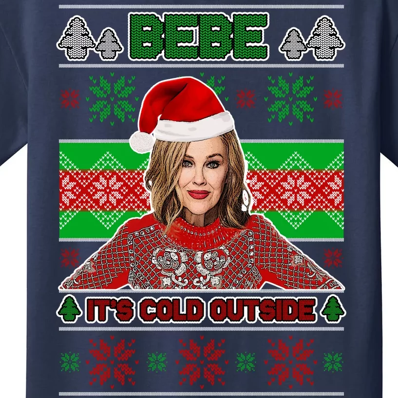 Bebe It's Cold Outside Ugly Christmas Sweater Kids T-Shirt