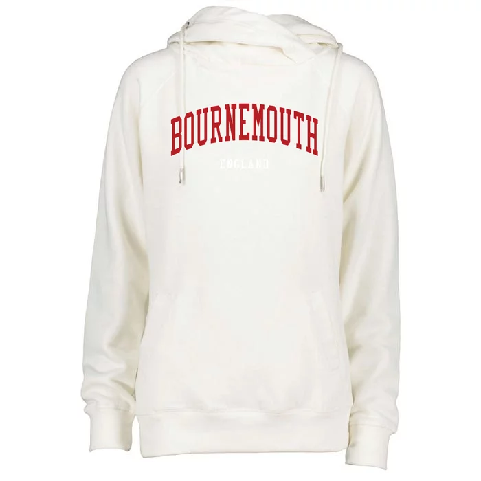 Bournemouth England College University Style Womens Funnel Neck Pullover Hood