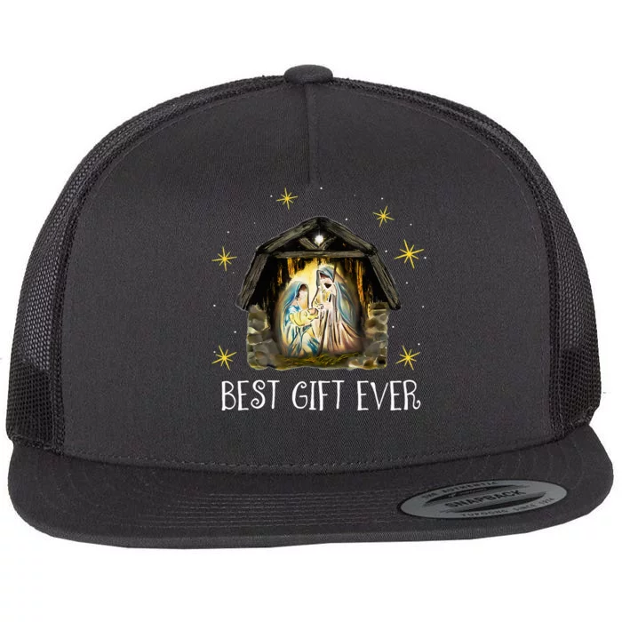 Best Ever Christmas Cool Jesus Nativity Scene Christian Flat Bill Trucker Hat