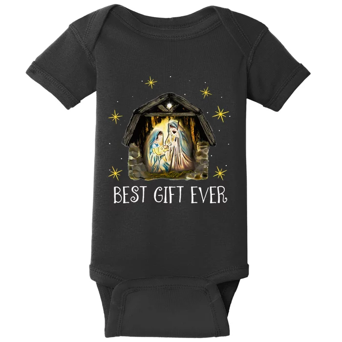 Best Ever Christmas Cool Jesus Nativity Scene Christian Baby Bodysuit