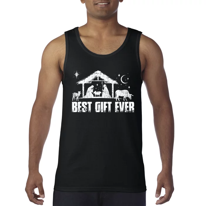 Best Ever Christmas Jesus Nativity Scene Christian Tank Top