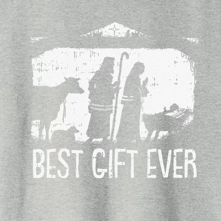 Best Ever Christmas Cool Jesus Nativity Scene Christian Women's Crop Top Tee