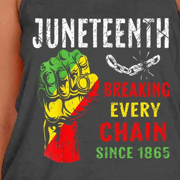 Breaking Every Chain Since 1865 Juneteenth Freedom Women's Knotted Racerback Tank