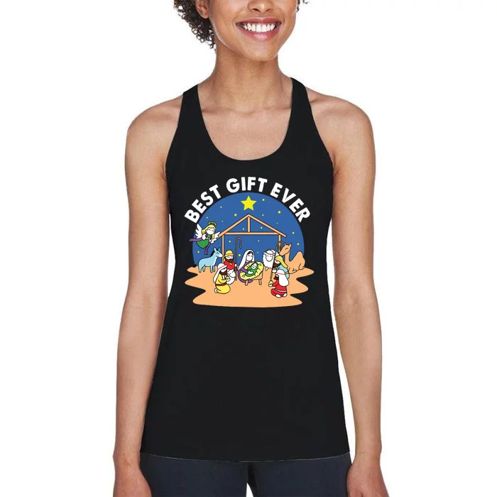 Best Ever Christmas Jesus Nativity Scene Christian Xmas Women's Racerback Tank