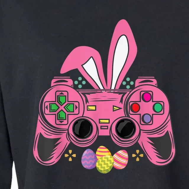 Bunny Eggs Costume Easter Day Gaming Video Game Cropped Pullover Crew