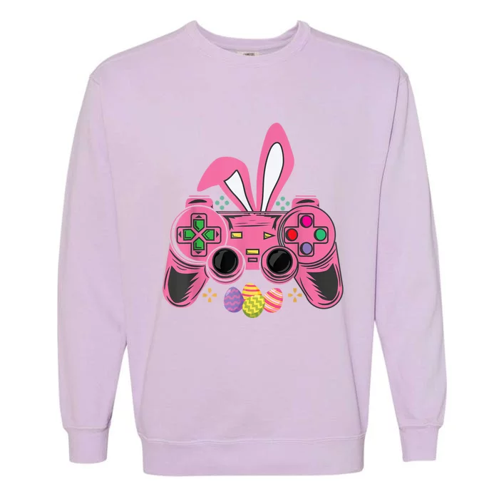 Bunny Eggs Costume Easter Day Gaming Video Game Garment-Dyed Sweatshirt