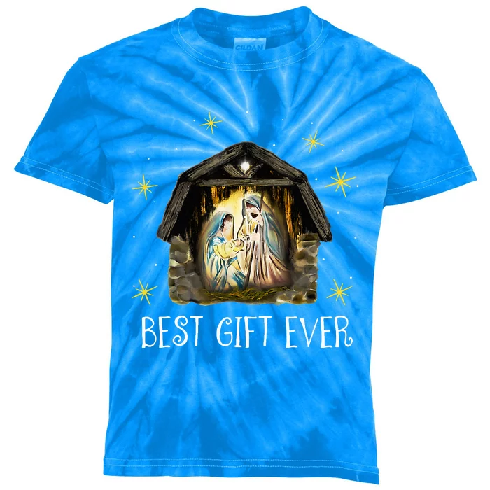 Best Ever Christmas Cool Jesus Nativity Scene Christian Kids Tie-Dye T-Shirt