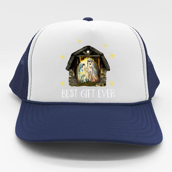 Best Ever Christmas Cool Jesus Nativity Scene Christian Trucker Hat