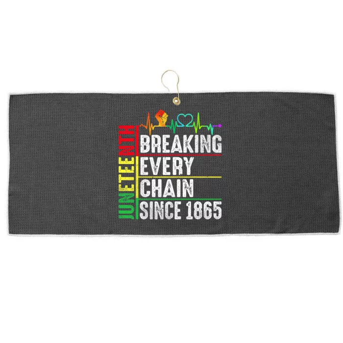 Breaking Every Chain Since 1865 Juneteenth Black History Large Microfiber Waffle Golf Towel