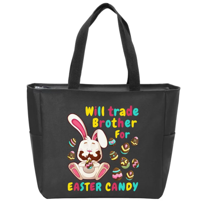 Bunny Easter Candy Will Trade Brother For Easter Candy Zip Tote Bag