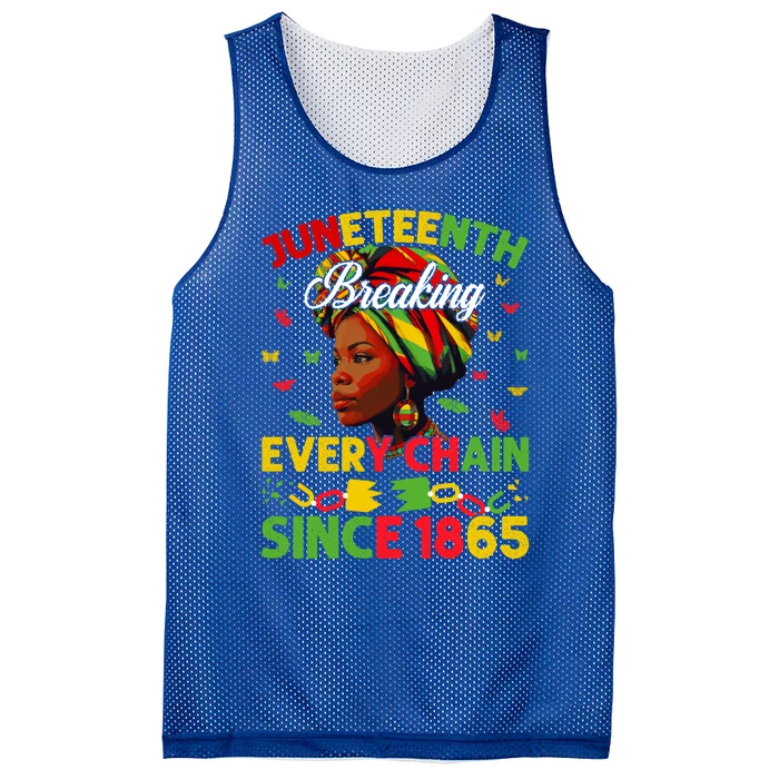 Breaking Every Chain Since 1865 Junenth Freedom Gift Mesh Reversible Basketball Jersey Tank