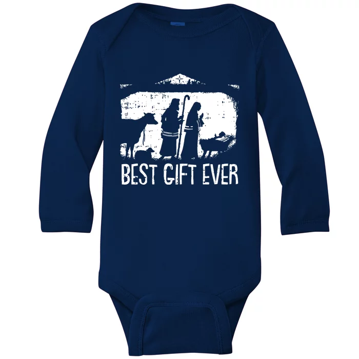 Best Ever Christmas Cool Jesus Nativity Scene Christian Baby Long Sleeve Bodysuit