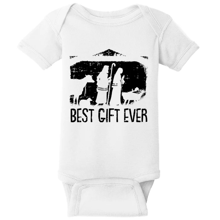 Best Ever Christmas Cool Jesus Nativity Scene Christian Baby Bodysuit