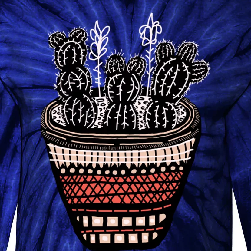 Bunny Ear Cacti Art Tie-Dye Long Sleeve Shirt