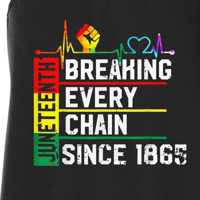 Breaking Every Chain Since 1865 Juneteenth Black History Women's Racerback Tank