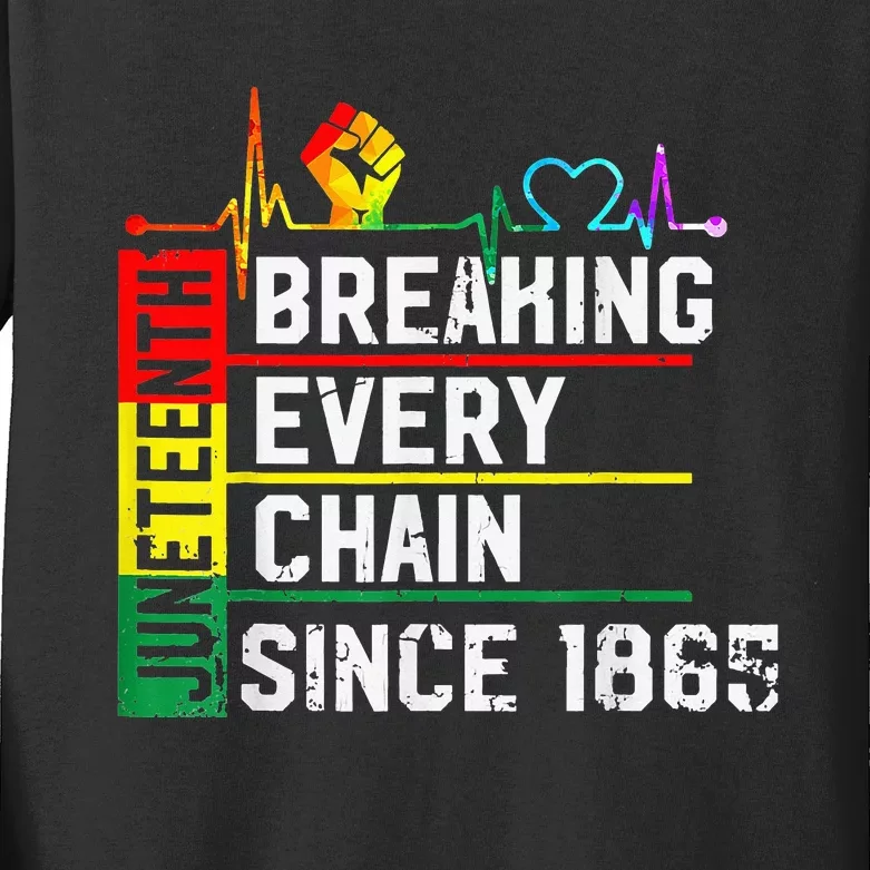 Breaking Every Chain Since 1865 Juneteenth Black History Kids Long Sleeve Shirt