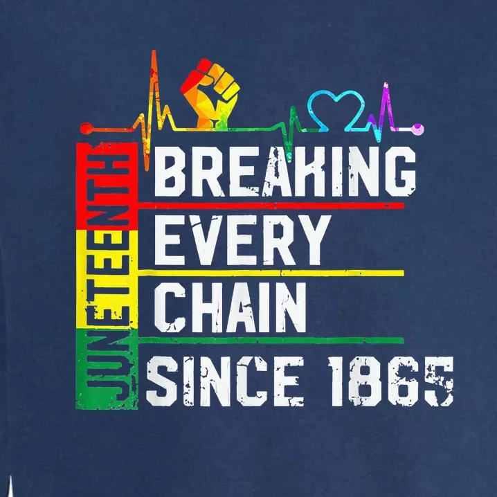 Breaking Every Chain Since 1865 Juneteenth Black History Garment-Dyed Sweatshirt