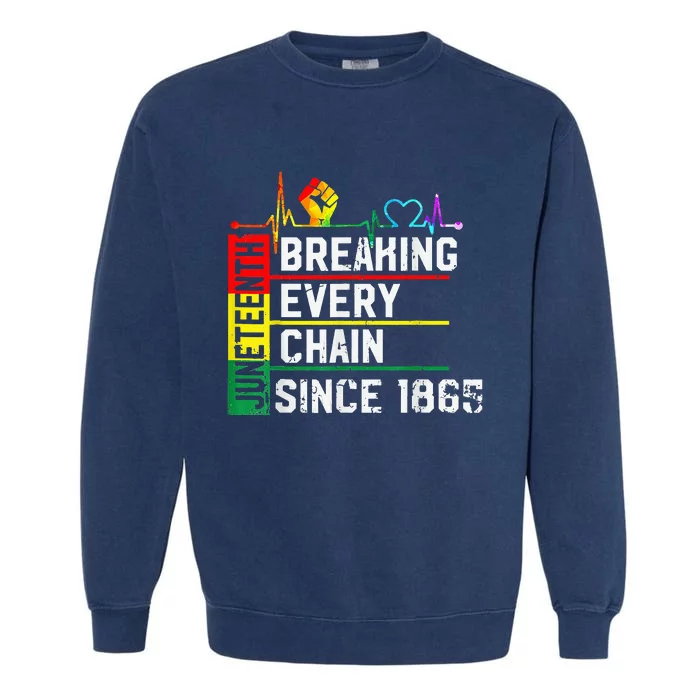 Breaking Every Chain Since 1865 Juneteenth Black History Garment-Dyed Sweatshirt