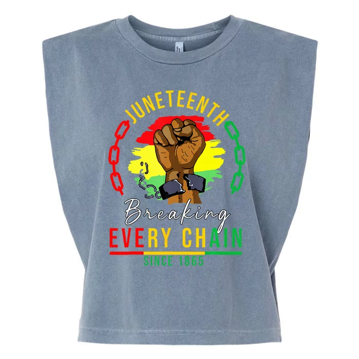 Breaking Every Chain Since 1865 Juneteenth Freedom Garment-Dyed Women's Muscle Tee