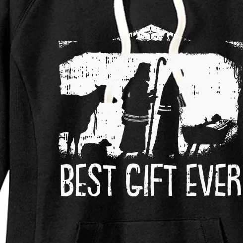 Best Ever Christmas Cool Jesus Nativity Scene Christian Women's Fleece Hoodie