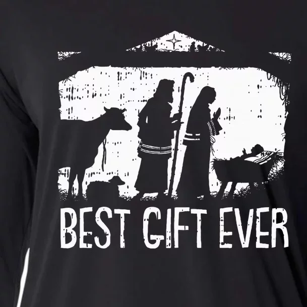 Best Ever Christmas Cool Jesus Nativity Scene Christian Cooling Performance Long Sleeve Crew